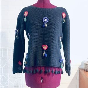 Vintage 90s Black Sweater S M by Charlotte Little